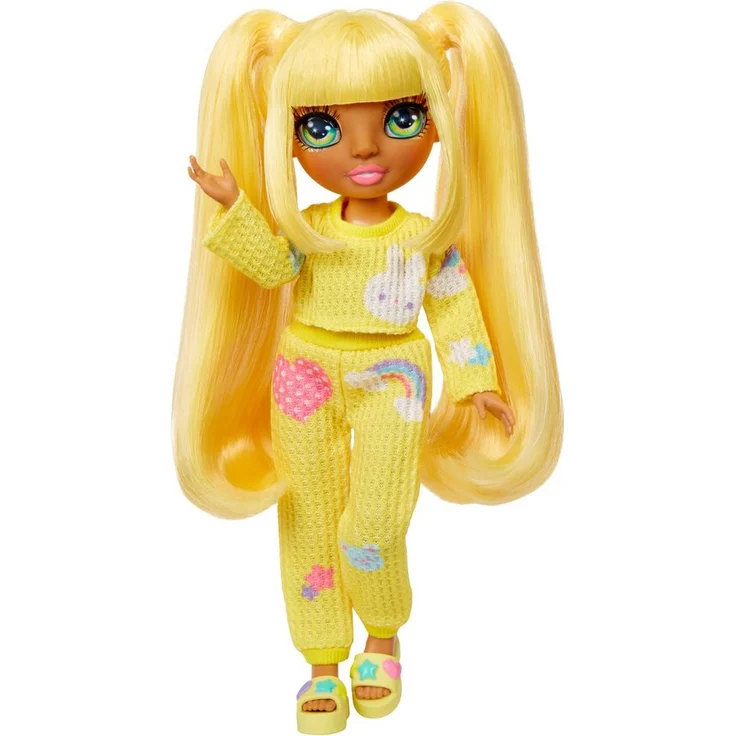 Rainbow High Anziehpuppe Junior High PJ Party Fashion Doll Sunny (Yellow) - Übernachtungsparty Design, viele passende Accessoires – Bild 1