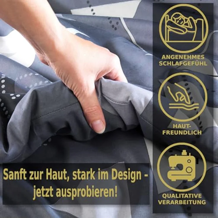MALIKA Renforcé Bettwäsche Set 135x200 cm, Baumwolle, Oeko-TEX, mit Reißverschluss, rot, für Allergiker geeignet – Bild 3