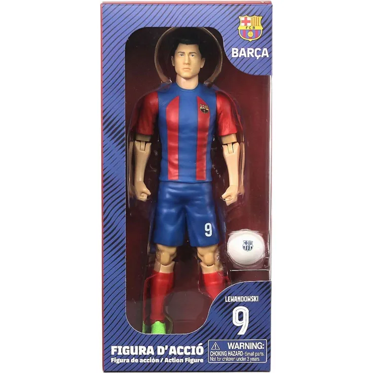 Banbo Toys FC Barcelona Lewandowski Actionfigur, detailreiche 20 cm bewegliche Sammelfigur für Fans und Sammler