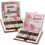 younikat Aufkleber-Set passend für Merci Schokolade -Beste Mama- zum Muttertag mit vorgedruckten Aufklebern selbstklebend kreative Geschenk-Idee Individuell ohne Schokolade