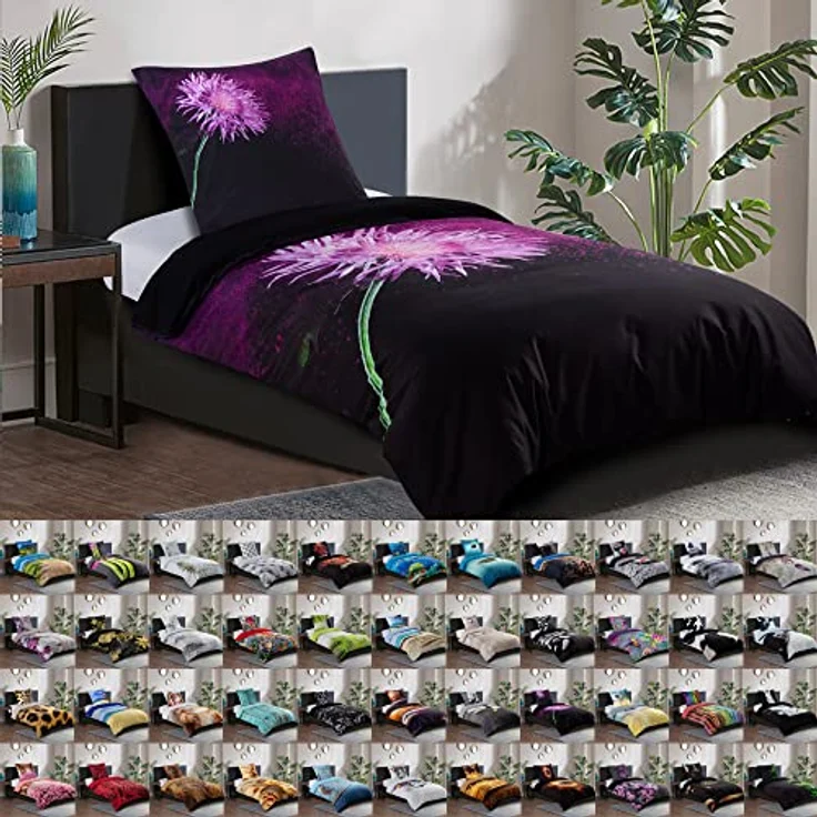 Sanilo® Bettwäsche 135x200 cm, 100% feinste Baumwolle, 2-teilig, Purple Dust, Oeko-TEX Zertifiziert – Bild 1
