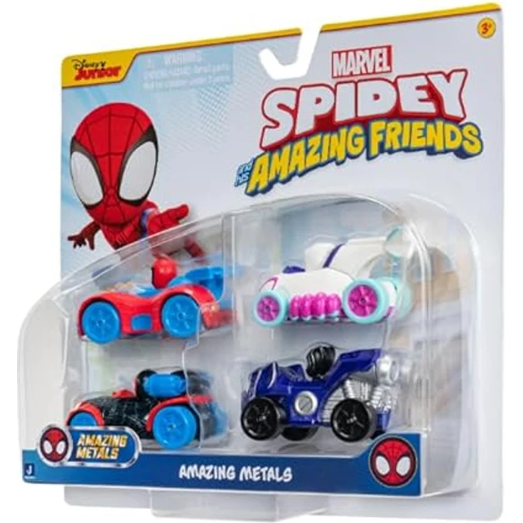 Jazwares Spidey Amazing Metals Car 4 PK, Spielzeugautos mit Spider-Man Motiven aus Metall – Bild 2