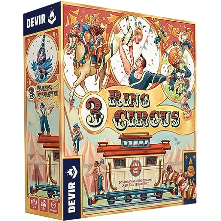 Devir 3 Ring Circus, Brettspiel für strategische Entscheidungsfindung und hochwertige Familienunterhaltung – Bild 1