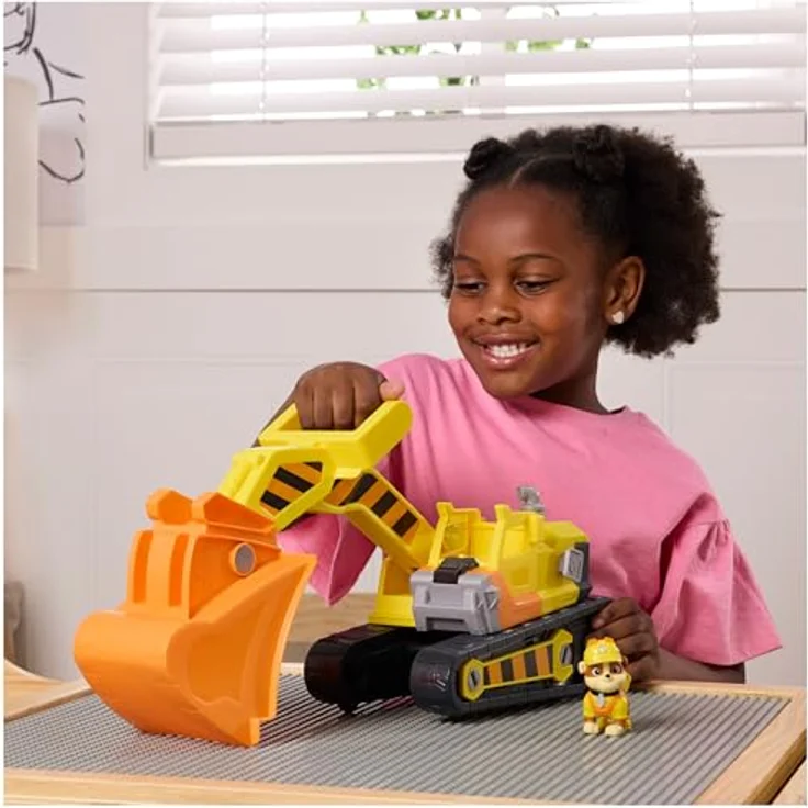 Amigo Rubble Rubbles Deluxe Tool Fahrzeug, 2-in-1 Planierraupe mit 4 abnehmbaren Werkzeugen und 6 cm Rubble-Figur – Bild 6