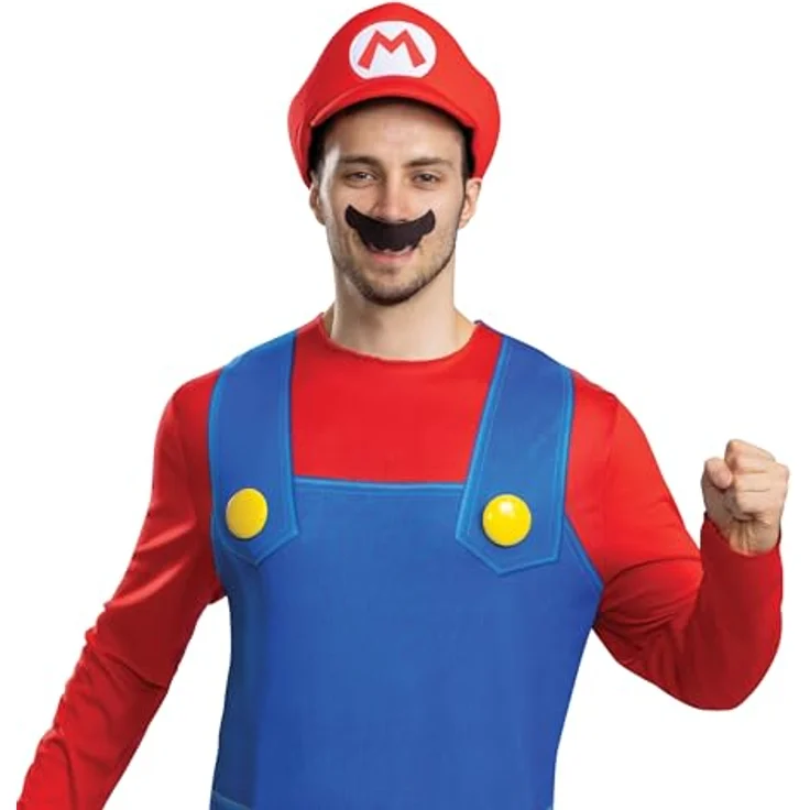 Disguise Mario Kostüm für Erwachsene, offizielles Super Mario Bros Elevated Classic mit maßgeschneiderter Overall, Größe L/XL – Bild 3