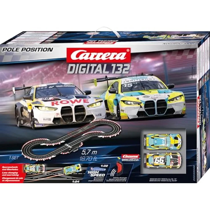 Carrera® Autorennbahn Carrera 20030046 Digital 132 Wireless Pole Position Set, Maßstab 1:32, inkl. BMW M4 GT3 Modelle, ab 8 Jahren