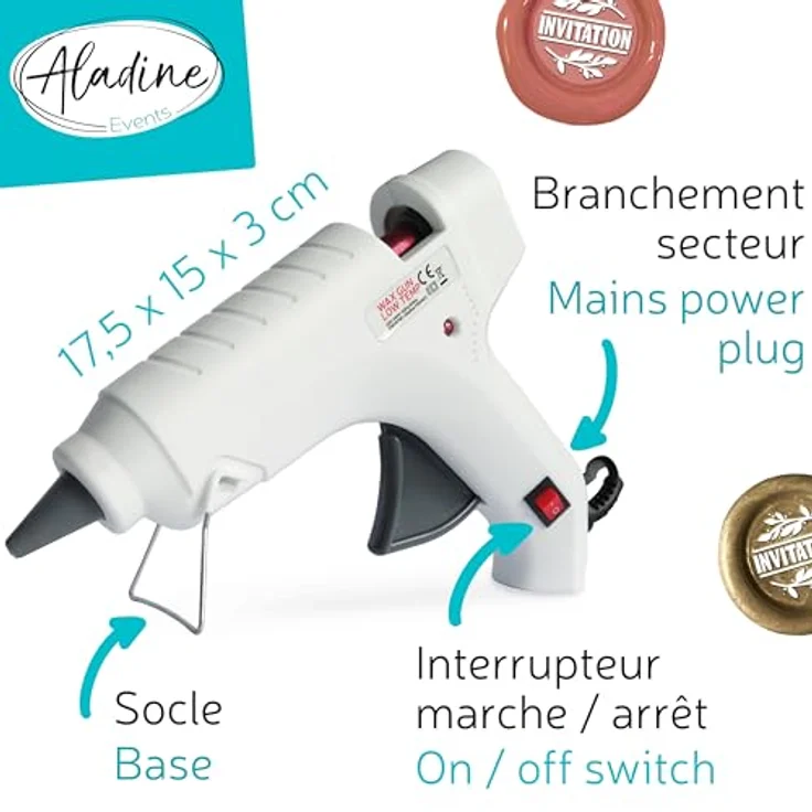 Aladine – 72606 – Freizeit Kreative – Pistole für Stöcke Wachs rund – 240 V – Bild 7