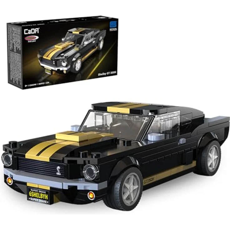 Schwarz Kitchen CaDA Shelby GT 350 H 1:24, Klemmbausteine-Set in schwarz, 285 Teile, detailgetreues Design – Bild 1