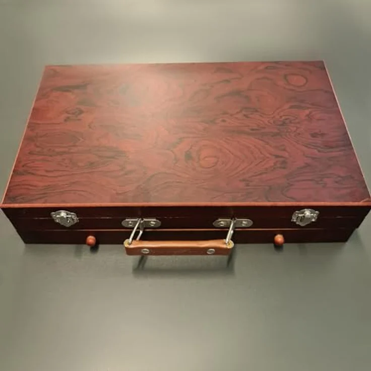 Redfink Kreativset Malset Malkoffer 130-teilig, Holz-Kofferset mit Acrylfarben, Ölfarben, Buntstiften und Malutensilien – Bild 8