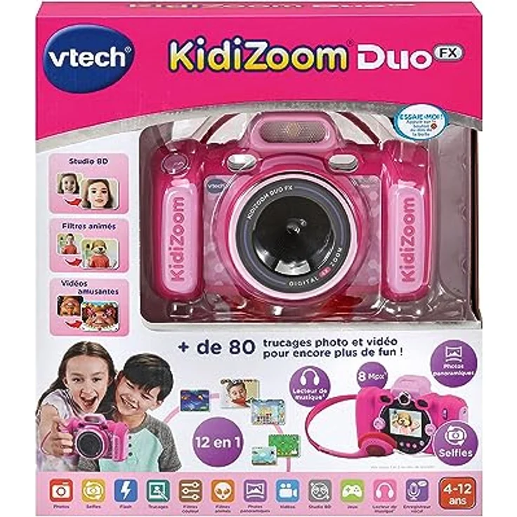VTech KidiZoom Duo FX, Digitalkamera für Kinder, 8 MP, rosa, mit Comic-Studio, Farbdisplay und lustigen Effekten – Bild 5