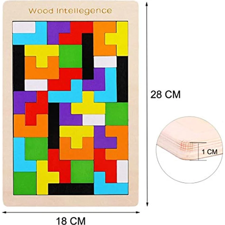 EACHHAHA Tetris Holzpuzzle Box Spielzeug,Montessori Spielzeug für Kinder,Gehirn Teaser Holzpuzzle Block,Lernendes Puzzle Spielzeug,Tangram Puzzles für Kinder 3 4 5 6 Jahre alt - Preisvergleich – Bild 6