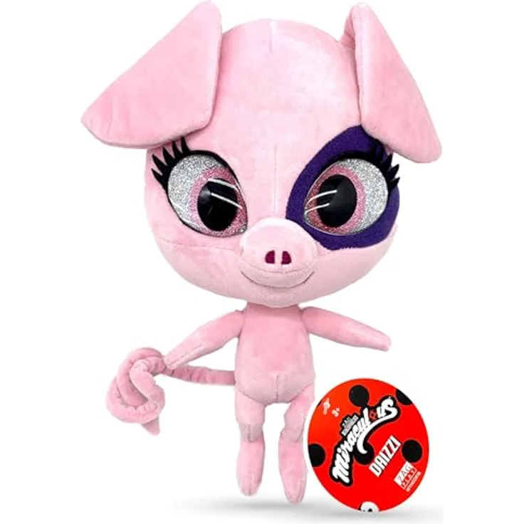 Miraculous Ladybug Kwami Mon Ami Daizzi, 24 cm, weiches Plüschtier mit Harzaugen, detaillierten Nähten und Glitzer (Wyncor) – Bild 1
