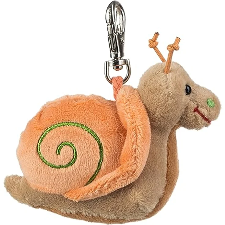 Schaffer 0256 Schlüsselanhänger Kuscheltier Schnecke Adele, 9 cm, orange-braun, waschbar bei 30°C, plüschig weich – Bild 1