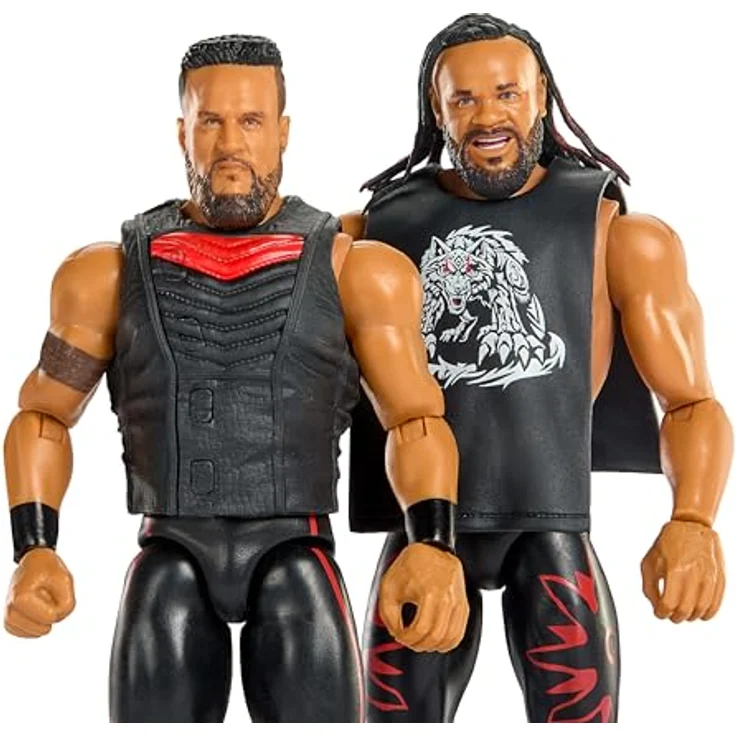 Mattel WWE Hauptkampf Showdown Tama Tonga und Jacob Fatu Actionfiguren-Set, Serie #24, 15 cm große Sammelfiguren mit TrueFX-Technologie, 2 Stücke – Bild 2