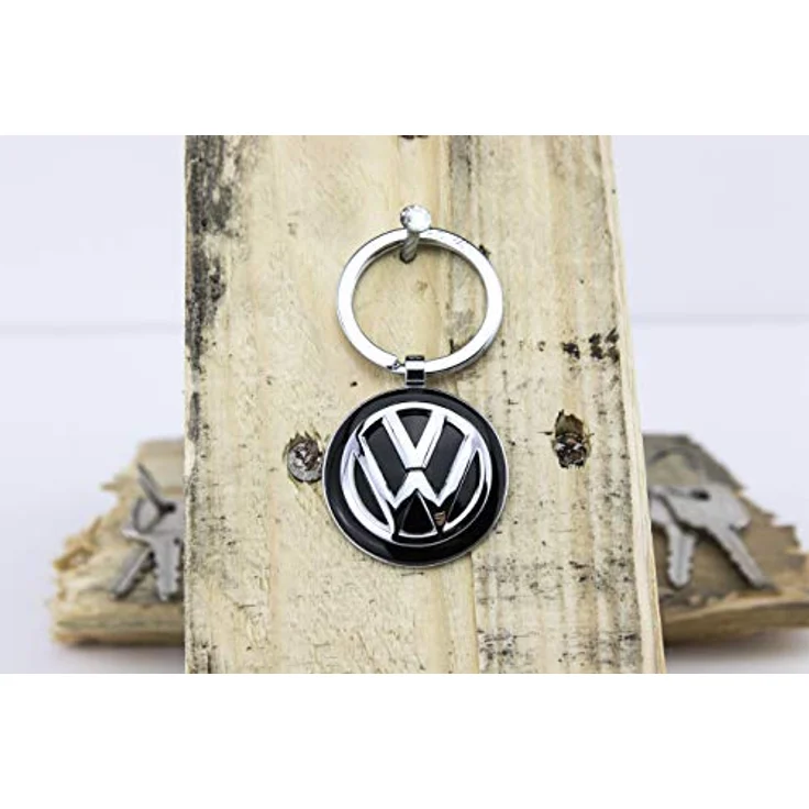 TROIKA Schlüsselanhänger Schlüsselanhänger VW-Logo VW VOLKSWAGEN KEYRING chrom/schwarz/silberfarben – Bild 7