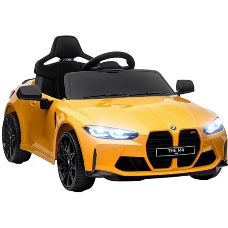AIYAPLAY Elektro-Kinderauto BMW M4 Gelb, Belastbarkeit 25 kg, für Kinder 3-5 Jahre, mit Fernsteuerung und Musikfunktion – Bild 2