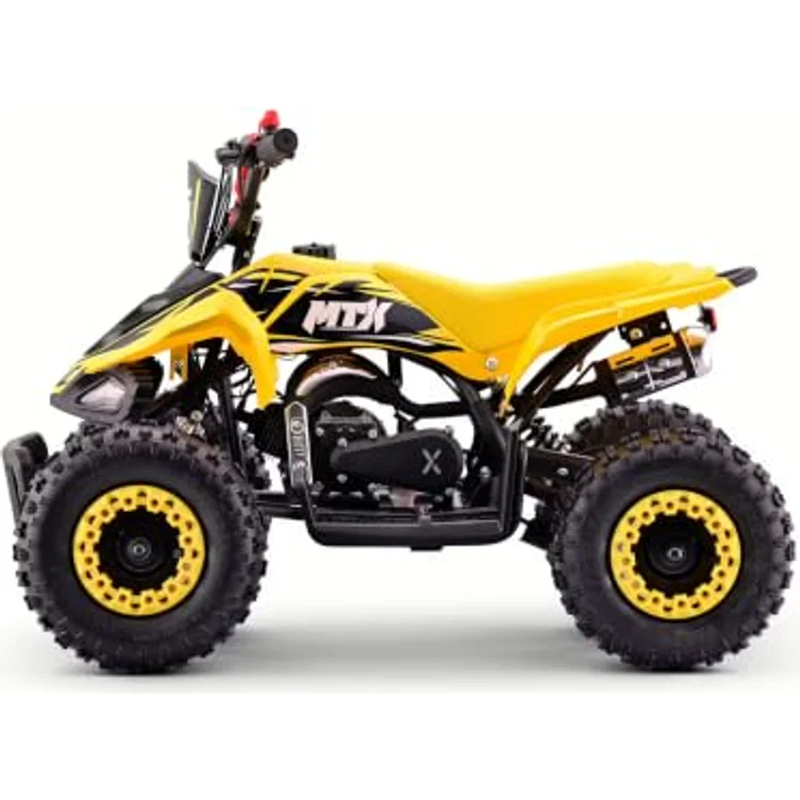 Beneo Motors MTX 49 cc, Benzin-Quad für Kinder, Gelb, mit Zweitaktmotor, Automatikgetriebe, Scheibenbremsen, Elektro- und Seilzugstart, Geschwindigkeitsbegrenzung – Bild 6