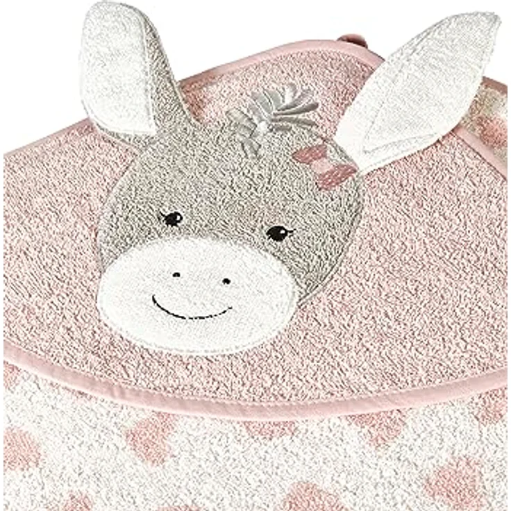 Sterntaler Kapuzen Badetuch 80 x 80 cm Esel Emmi Girl flora rose mit Applikation Eselkopf und angesetzten Ohren, weiches Frottee für Mädchen – Bild 4