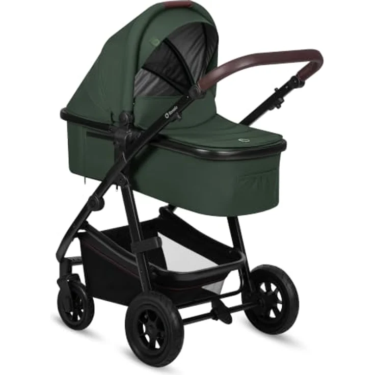 Lionelo Amber LO-AMBER 3IN1 Kombikinderwagen, Set mit Babywanne, Autositz, Moskitonetz und Regenschutz, Green Forest – Bild 2