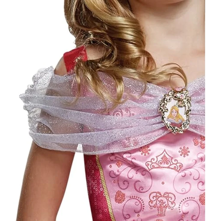 Disguise Disney Princess Aurora Kinderkostüm Classic XS (3-4), Offiziell lizenziert, Schimmerndes Oberteil und Schößchenrock – Bild 4