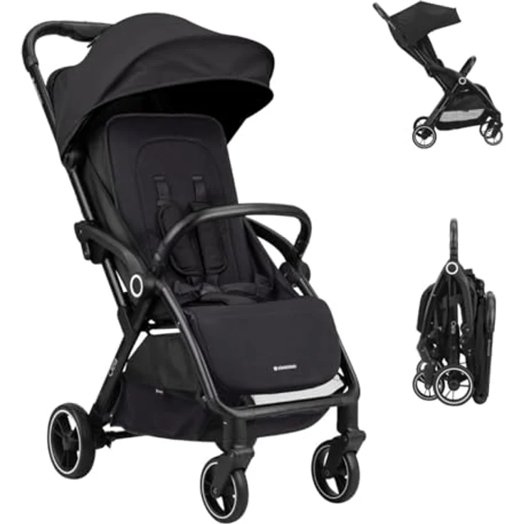 Kikkaboo Kinderwagen Buggy Ciela 22 kg faltbar 360-Grad-Drehung Vorderräder Gurt, Farben:schwarz – Bild 2