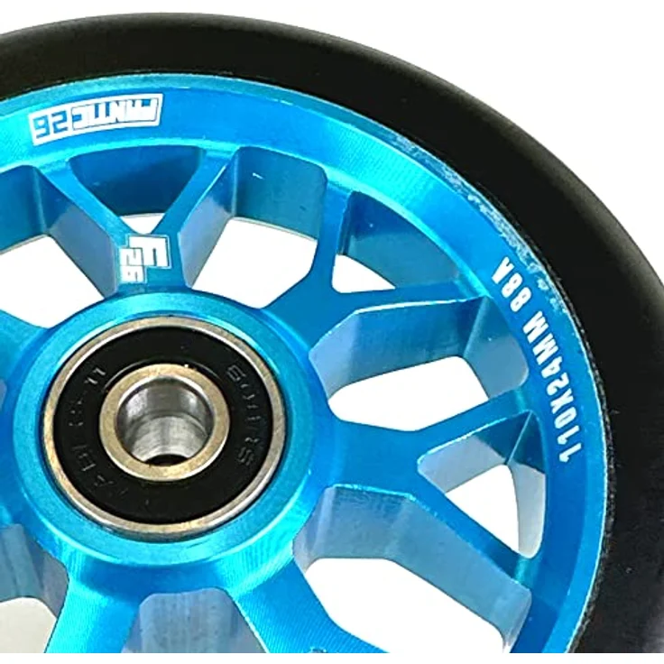 Fantic26 Stuntscooter Fantic26 Spy7 Stunt-Scooter Rolle 110mm Abec11 Türkis/Pu Schwarz, Aluminiumlegierung, ABEC-11 Kugellager, 88A Härte – Bild 2