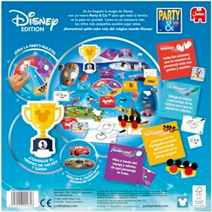 Diset Party & Co. Disney Brettspiel, Familien- und Gesellschaftsspiel ab 4 Jahren mit Mimik, Zeichnen, Fantasie und Erinnerung – Bild 4