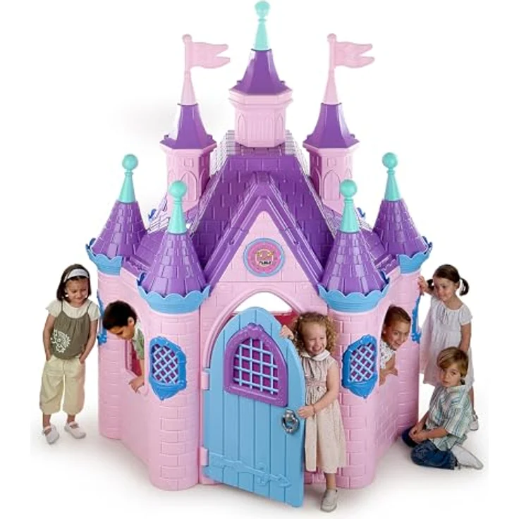 FEBER Spielburg für Kinder, Spielzeugpalasthaus mit 9 Türmen, wetterbeständig, 123 x 100 x 102 cm – Bild 3