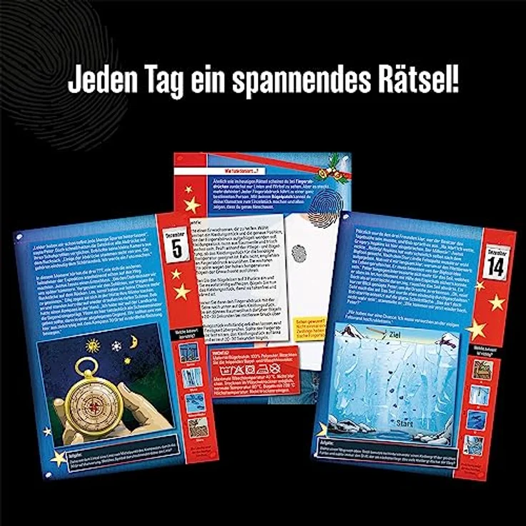 Kosmos 632533 Die DREI ??? Adventskalender 2023, Löse die 24 spannenden Rätsel um das mysteriöse Schneemonster, Spielzeug- und Rätsel-Adventskalender für Detektive, für Kinder ab 8 Jahren – Bild 3