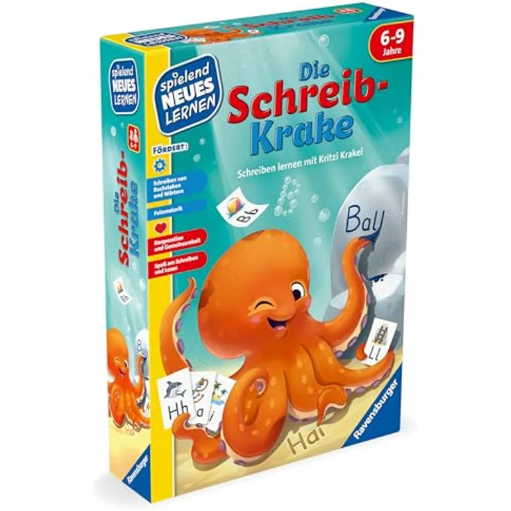 Ravensburger Die Schreib-Krake, Lernspiel zur Förderung der Schreibkompetenz mit unterschiedlichen Schwierigkeitsgraden, Made in Europe – Bild 6