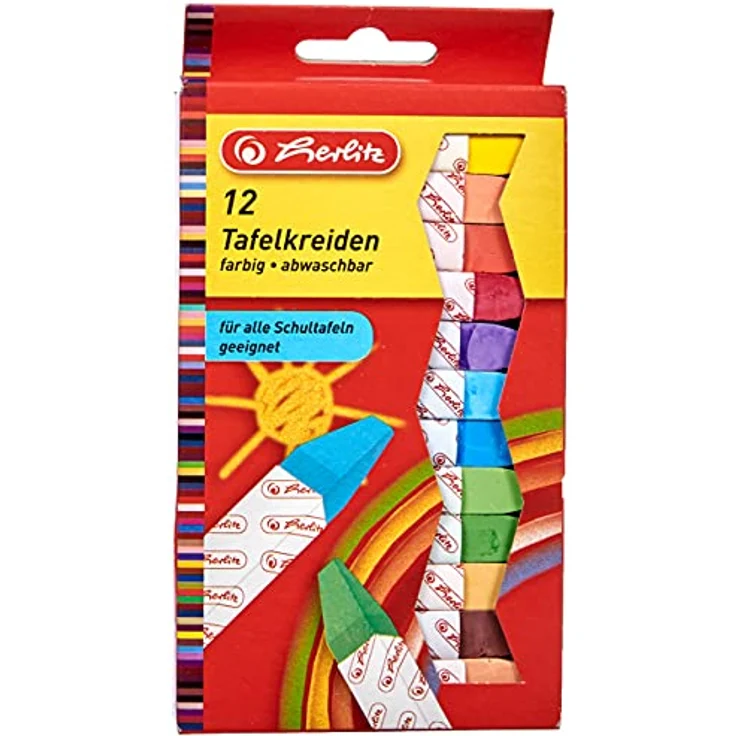 Herlitz Tafelkreide, 12 Stück in Hängepackung, farbig sortiert – Bild 5