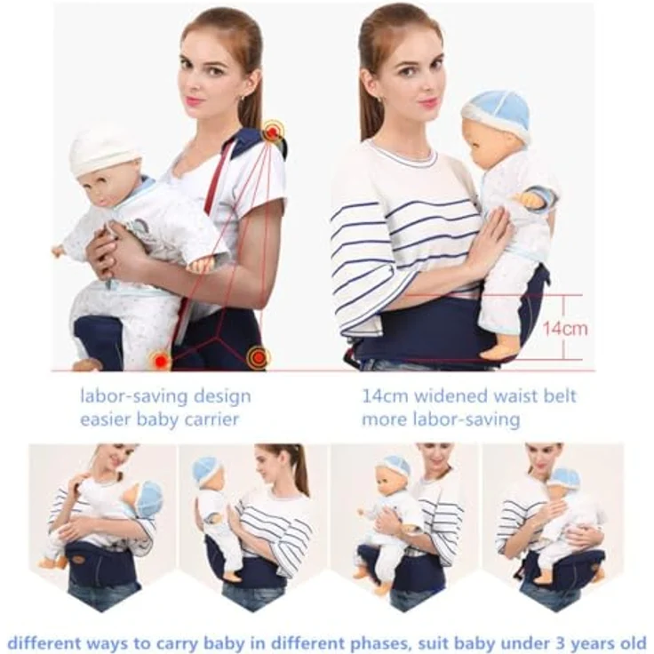 Ergonomische Hipseat Babytrage, Sitzhocker Sitz für das Tragen von Baby Kleinkinder, geringes Gewicht und Arbeitsersparnis – Bild 6