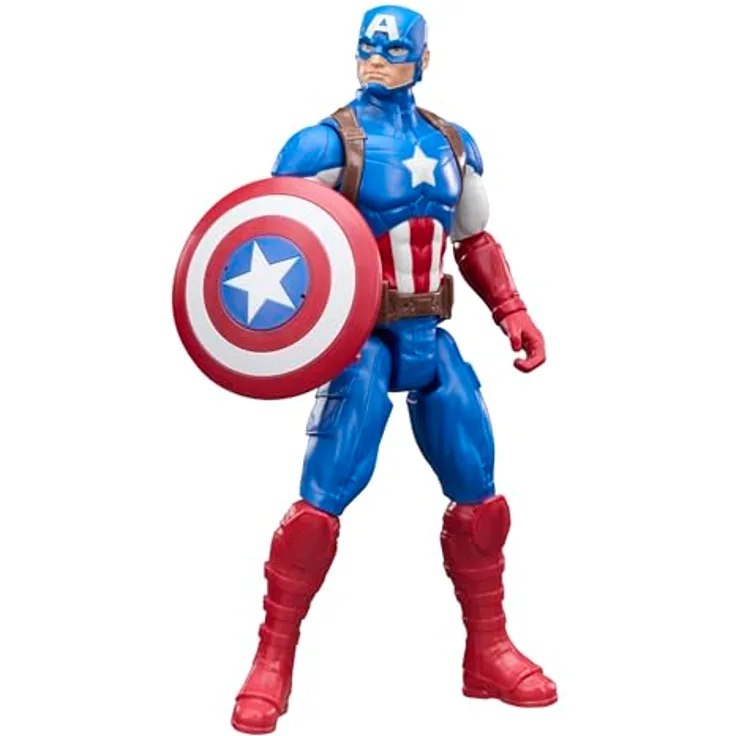 Marvel Avengers Titan Serie Captain America Action-Figur, 29,2 cm, mit abnehmbaren Schild und 11 Bewegungspunkten, für Kinder ab 4 Jahren