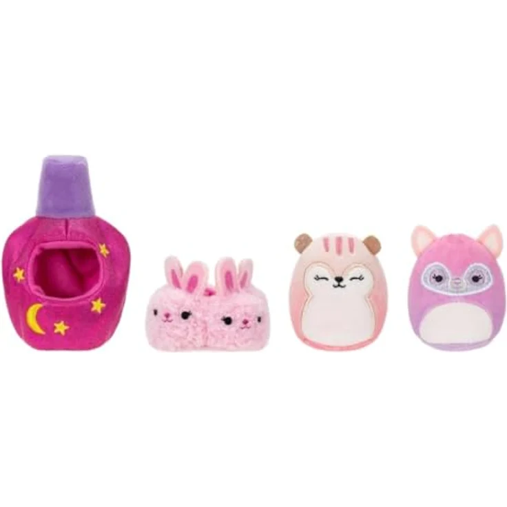 Jazwares Squishville SQM0513 Glam Makeover Zubehörset, superweiche 5 cm Mini-Squishmallows mit 2 großen Zubehörteilen – Bild 3