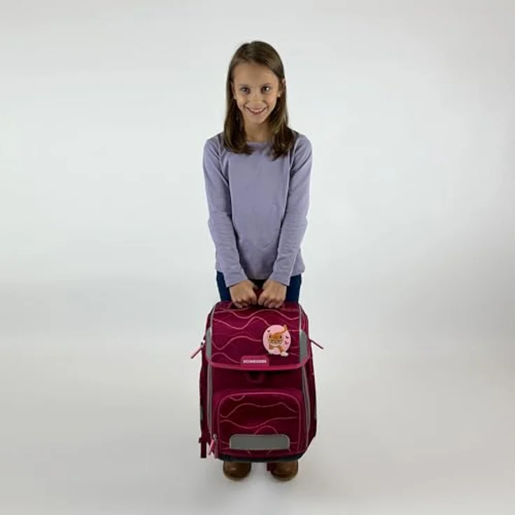 Schneiders Ergolite Cute Vibes Mädchen Schultasche, 9-teiliges Set, orthopädisch geprüft, mit LED-Leuchtstäben, ergonomisch, großes Hauptfach, gepolsterte Schultergurte – Bild 2