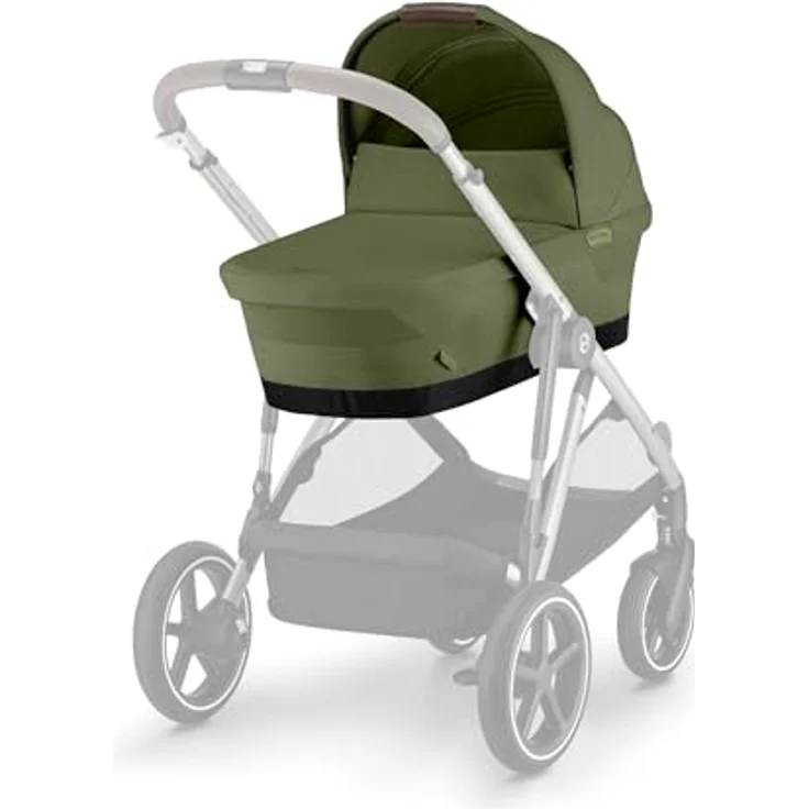 CYBEX Gold GAZELLE S Cot Kinderwagenaufsatz, für Neugeborene bis 6 Monate, Moss Green, mit XXL-Sonnenverdeck und Tragegriff – Bild 5
