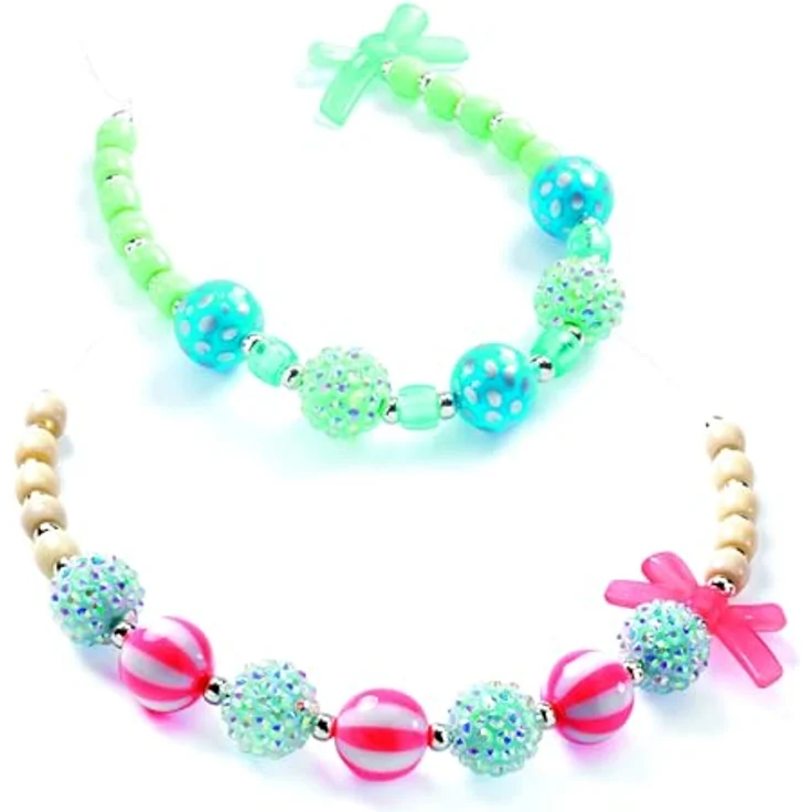 DJECO Kreativset Schmuck basteln: Kugeln Silber für 5 Armbänder, 200 Perlen und elastischer Faden, 4-8 Jahre – Bild 6