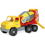 Wader 32606 - City Truck Betonmischer mit drehbarer Mischtrommel, ab 3 Jahren, ca. 50 cm, ideal als Geschenk für kreatives Spielen, rot