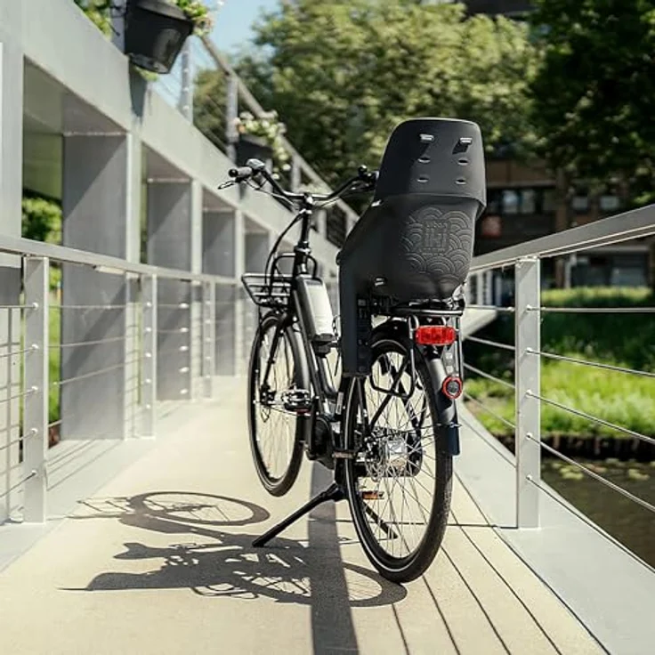 Urban iki U-me Easyfix Fahrradsitz, Heckmontage für Gepäckträger, TÜV-geprüft, für Kinder bis 22 kg, Schwarz/Schwarz – Bild 5