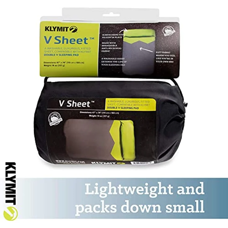 Klymit Unisex's V Sheet Schlafunterlage für Doppelbett, Grün/Grau, Einheitsgröße – Bild 5