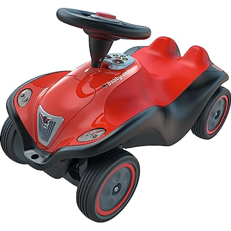 Big Bobby Car Next 2.0 (rot) - Rutschauto ab 1 Jahr mit LED-Licht, Stauraum, Sound-Lenkrad, Flüsterreifen und neuen Funktionen, Fahrzeug für Kinder von 1-5 Jahre (max. 50 kg)