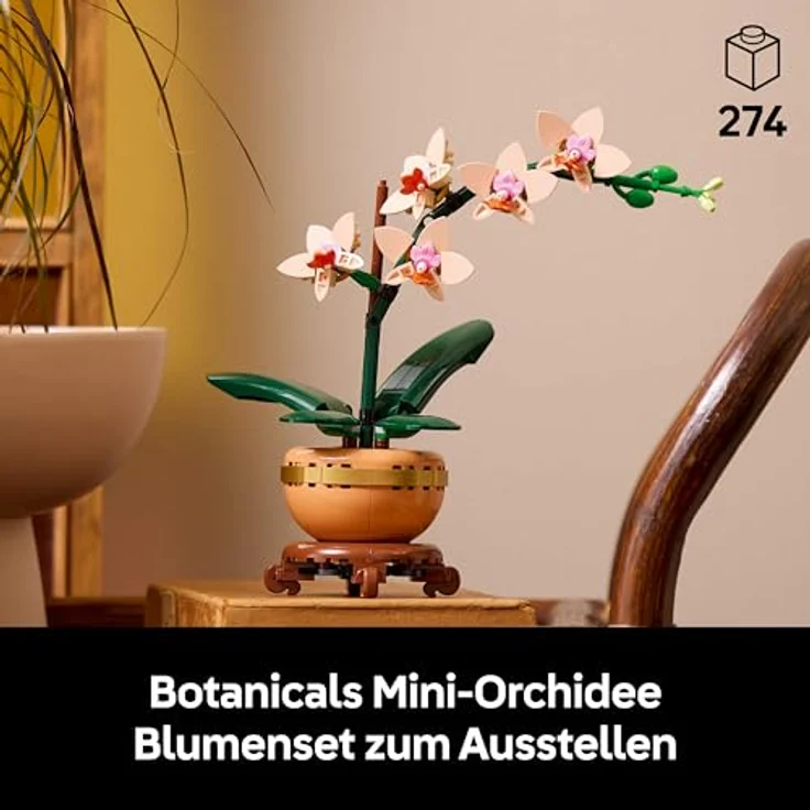 LEGO LEGO® Botanicals Mini-Orchidee 10343, Kunstblumen Set mit 274 Teilen, terrakottafarbener Blumentopf – Bild 3