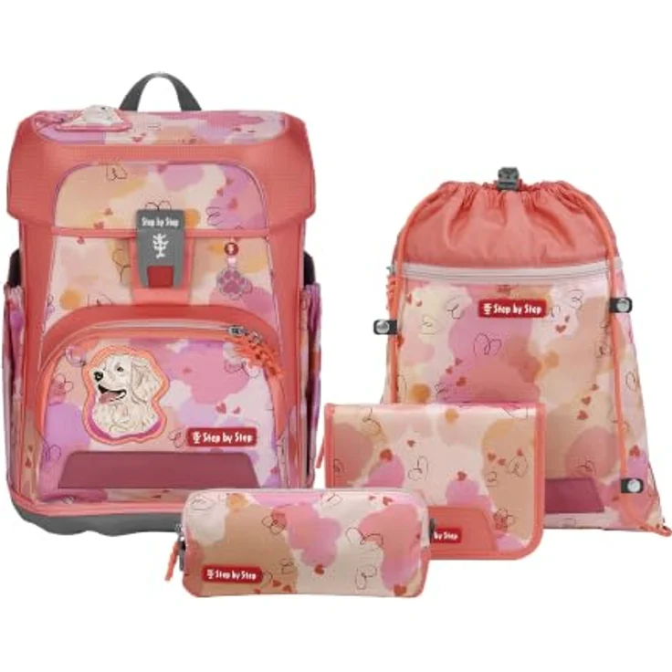 Step by Step Schulranzen Cloud, Dog Kira, mit 1 Vordertasche und 2 Seitentaschen, verstellbar und geeignet für Kinder ab 5 Jahren – Bild 1