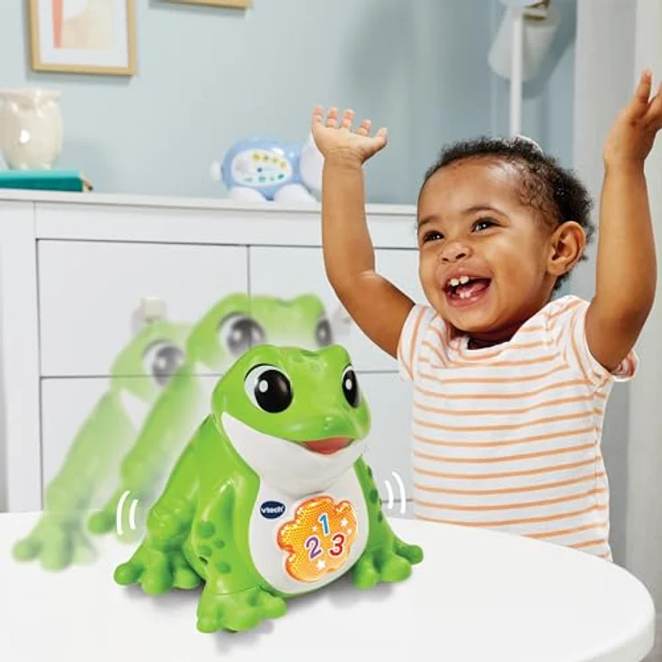 VTech Baby Hüpfspaß-Frosch – Sprechender, hüpfender Frosch mit 3 gesungenen Liedern und 12 Melodien – Für Kinder von 12-36 Monaten – Bild 4
