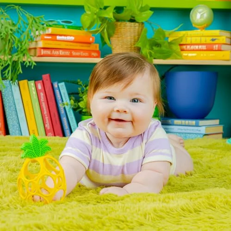 Oball Teether My Own™ Beißring, leichter Zahnungshilfer in Ananas-Design, 1 St. – Bild 2