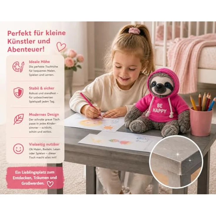 SOMA Faultier Kuscheltier XXL 40 cm Plüschtier Be Happy pink, flauschiges hochwertiges Stofftier für Kinder und Erwachsene, ideales Geschenk für Weihnachten und Halloween – Bild 6