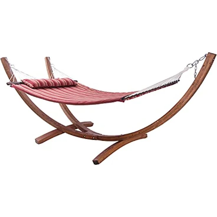 AXI Hawaï Hängematte für 2 Personen mit Gestell aus Holz | Outdoor Hängematten-Set mit Holzgestell & XXL Hängematte in Rot.