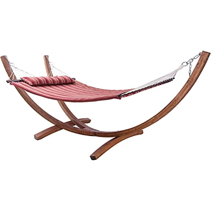 AXI Hawaï Hängematte für 2 Personen mit Gestell aus Holz | Outdoor Hängematten-Set mit Holzgestell & XXL Hängematte in Rot. – Bild 1