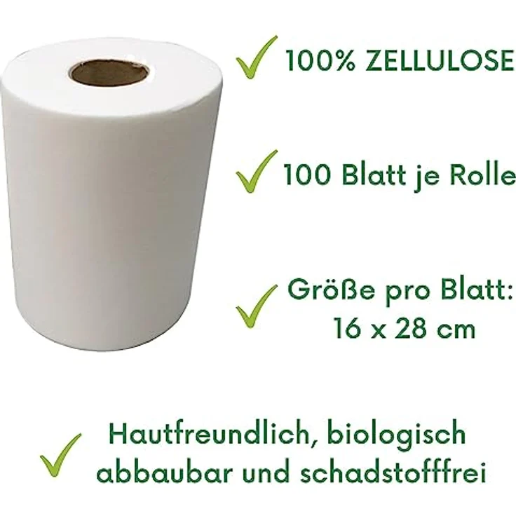 avo+cado Windelvlies Klassik, biologisch abbaubare Einlagen für Stoffwindeln, 2 Rollen à 100 Blatt, reißfest und waschbar bis 60°C – Bild 2