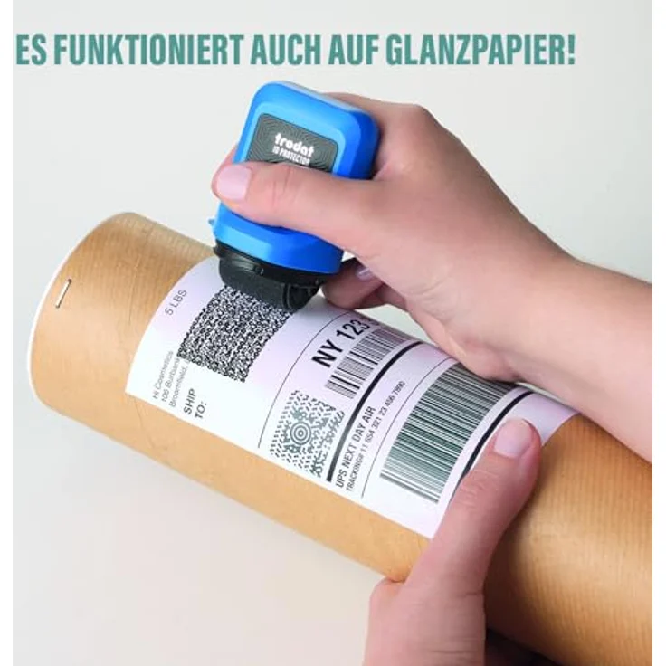 trodat Datenschutz-Rollstempel ID Protector, selbstfärbend schwarz, dokumentenechte Tinte, 2,5 cm Abdruckhöhe, langlebig – Bild 3